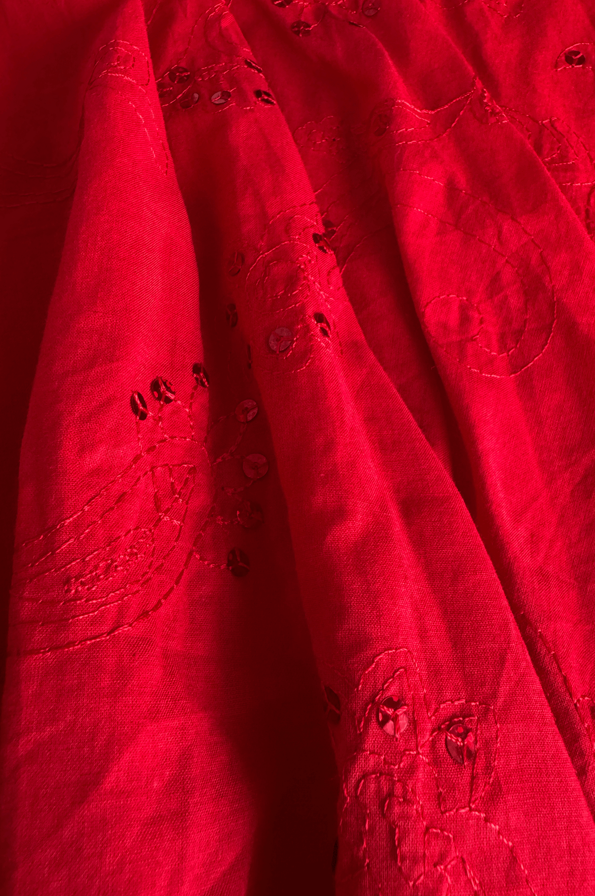 Red Sequin Bloom Skirt