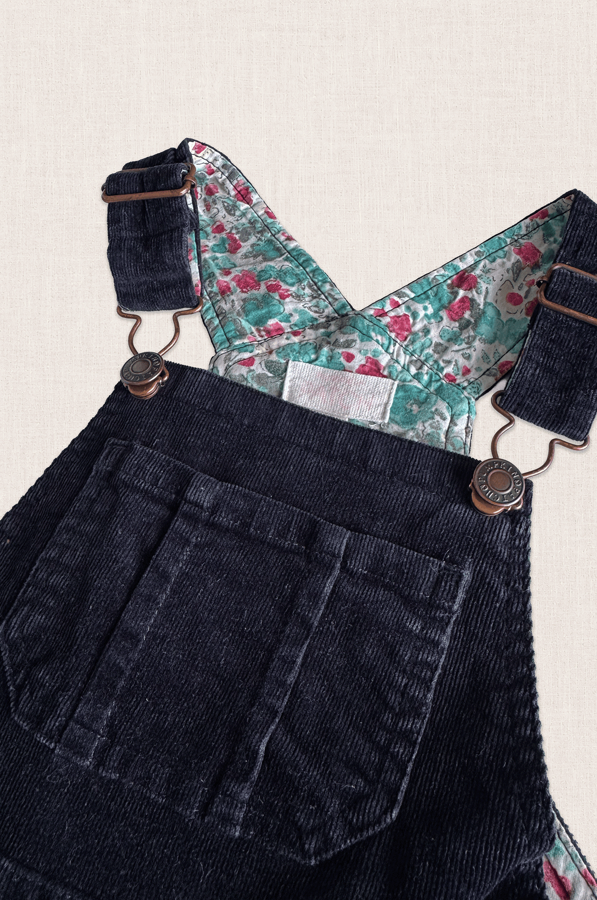 Midnight Corduroy Short Overalls