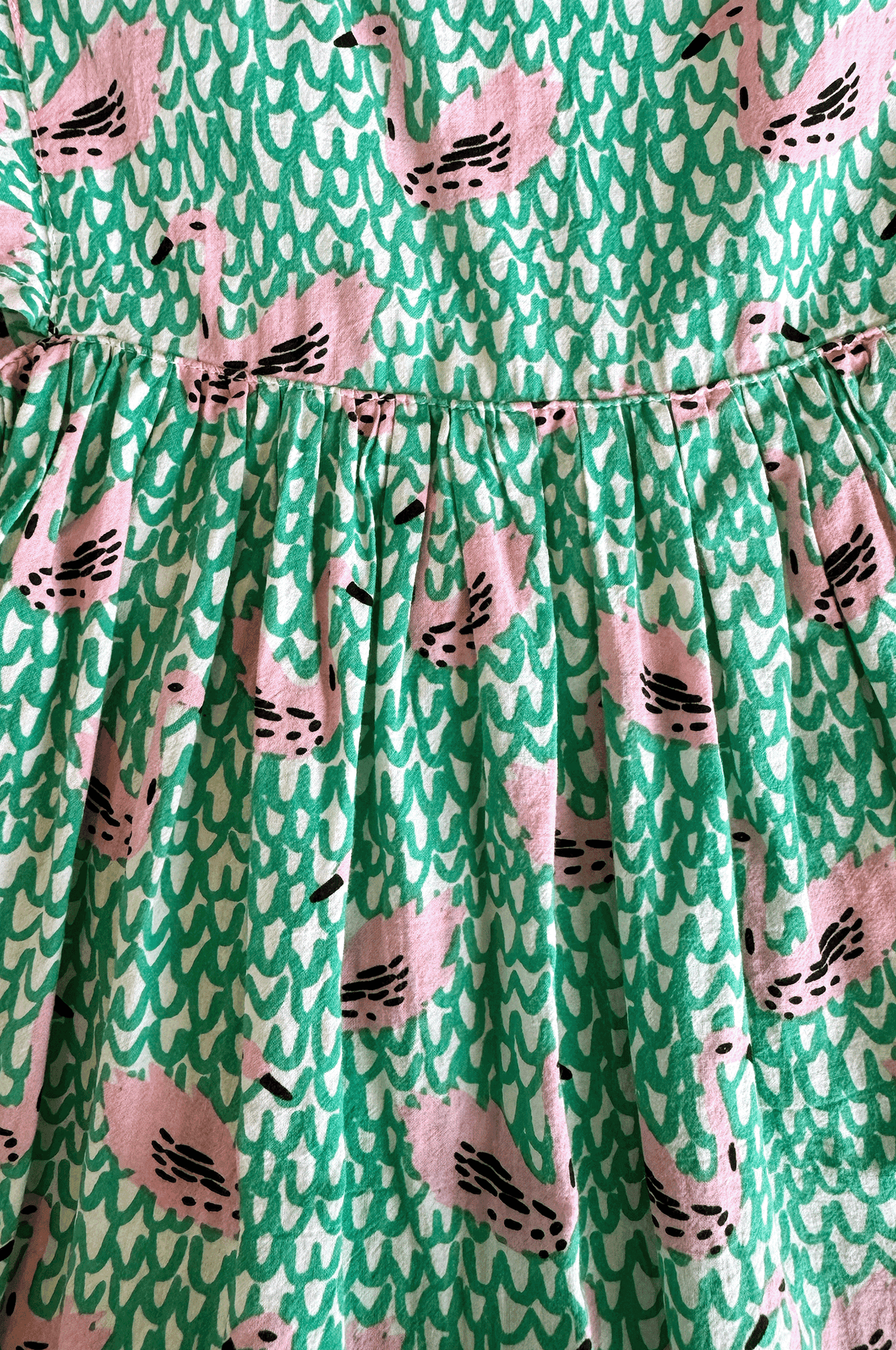 Pink Swan Cotton Dress