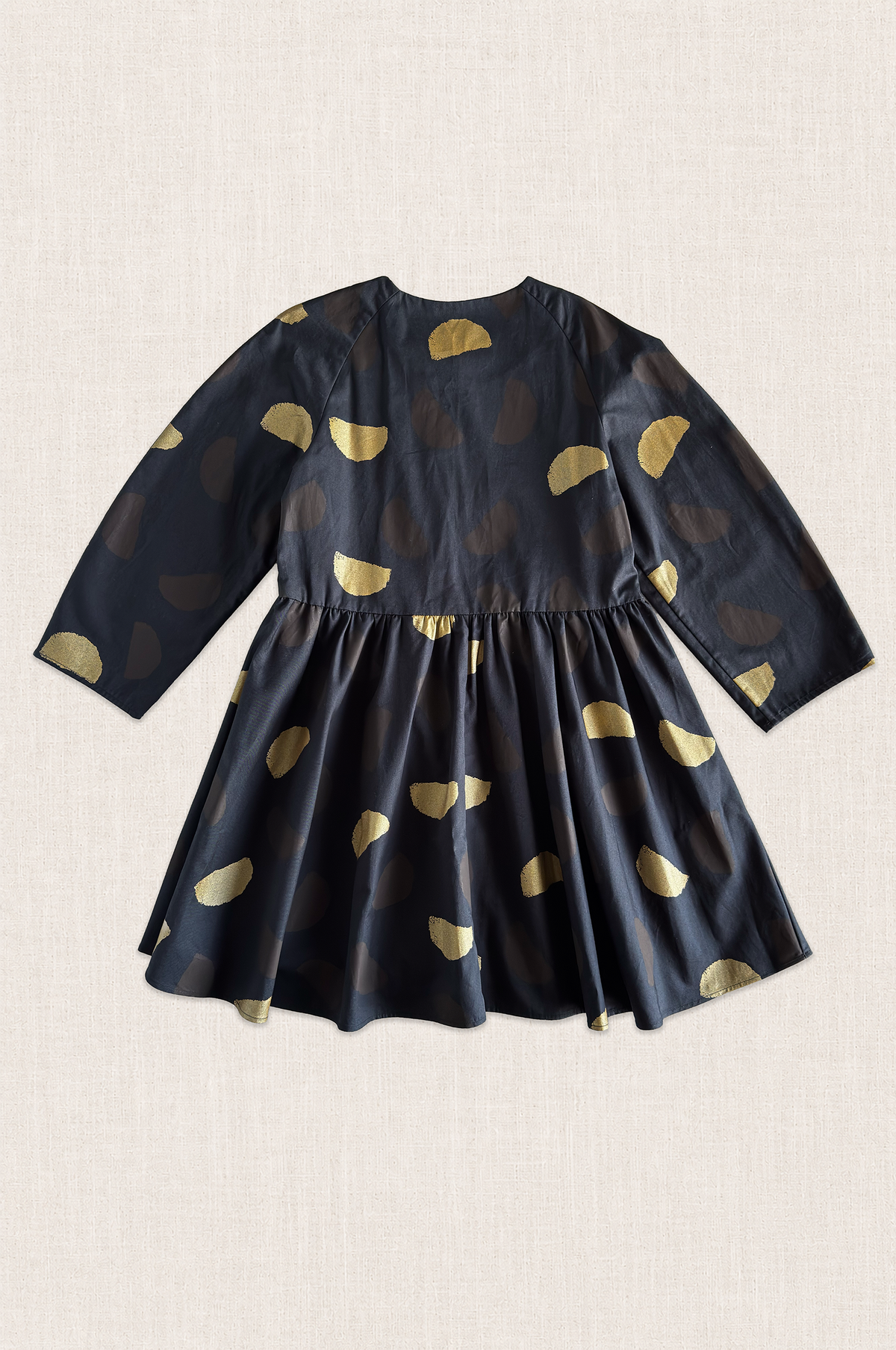 Gold Spot Gathered Dress