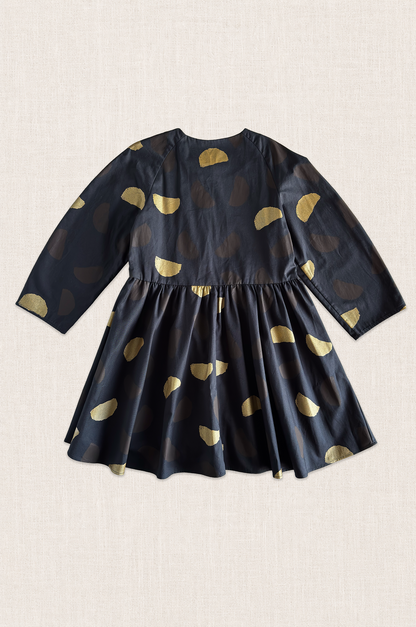 Gold Spot Gathered Dress
