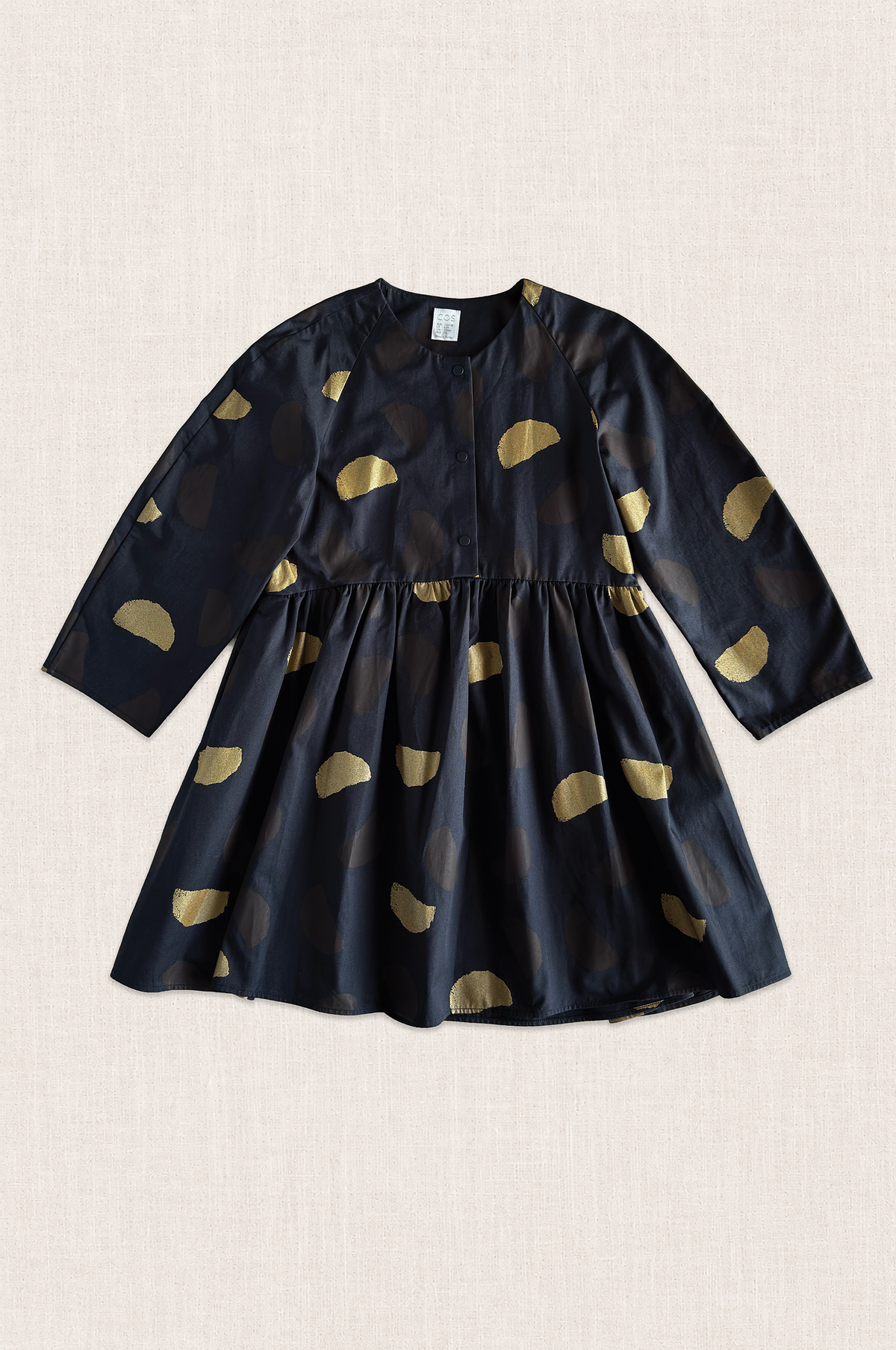Gold Spot Gathered Dress