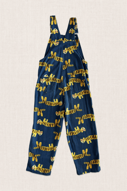 Tiger Print Denim Overalls