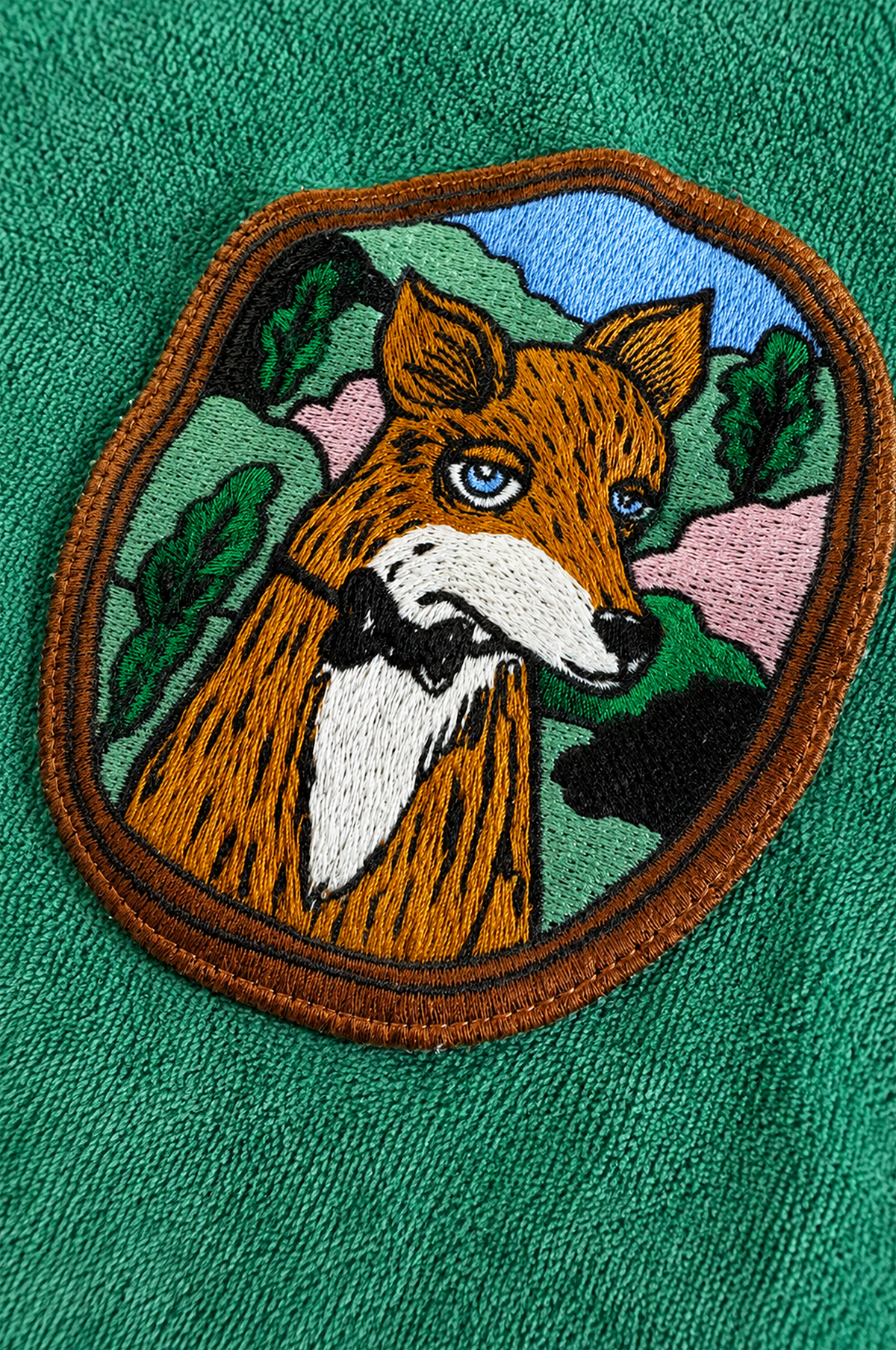 Fox Patch Velour Dress