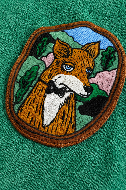 Fox Patch Velour Dress
