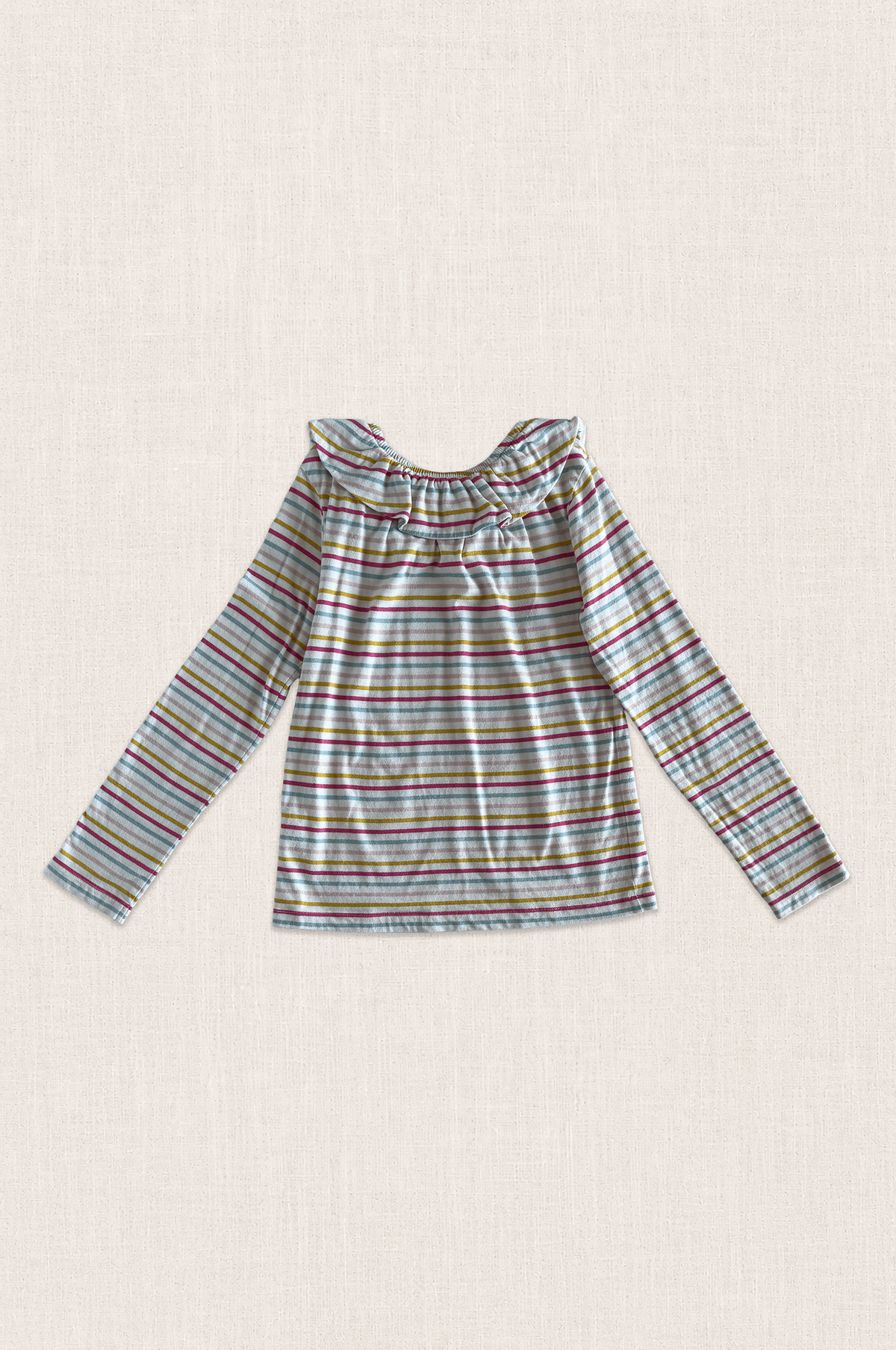 Pastel Stripe Ruffle Top