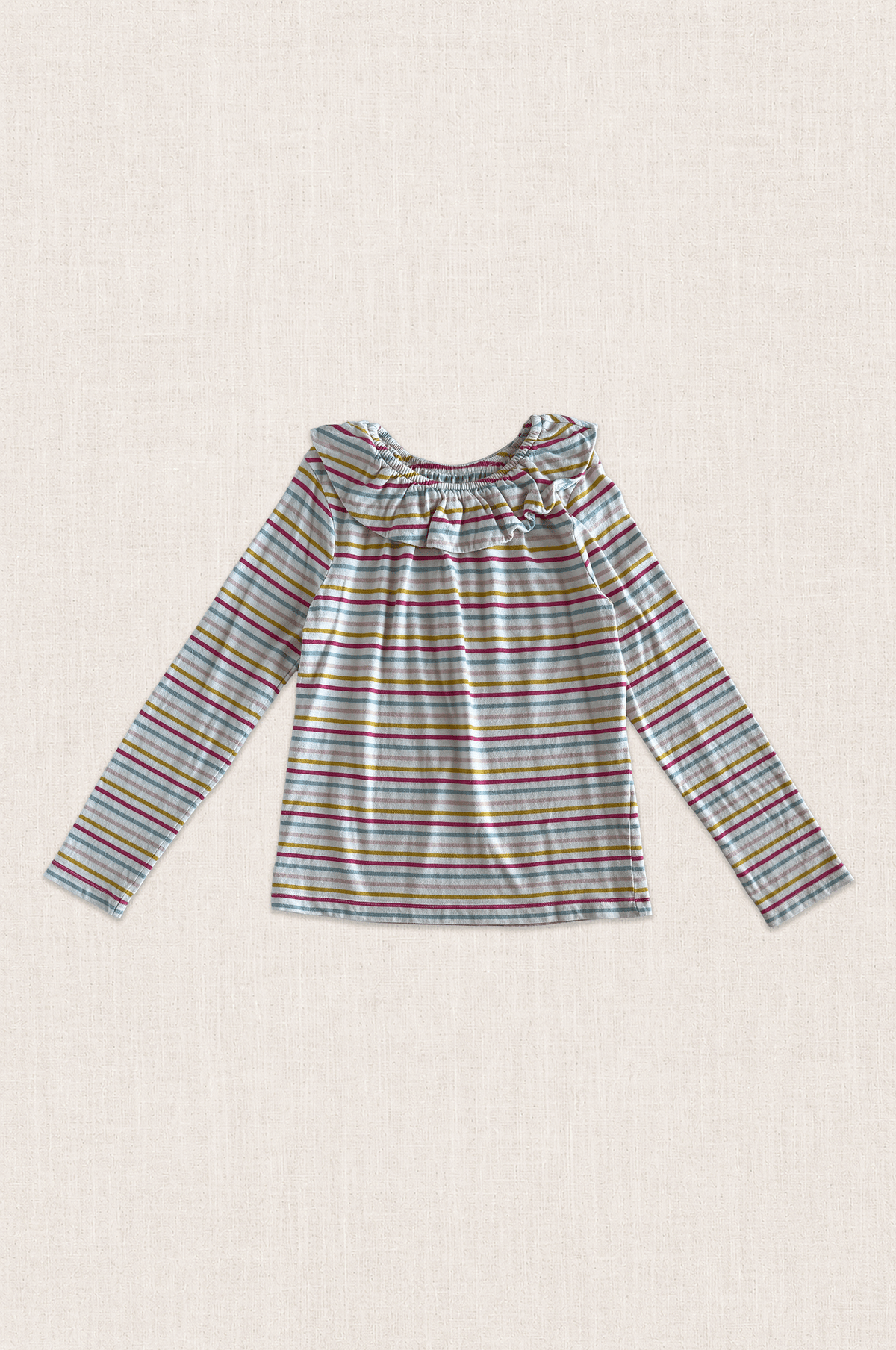 Pastel Stripe Ruffle Top