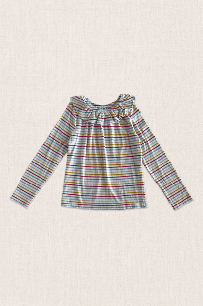 Pastel Stripe Ruffle Top