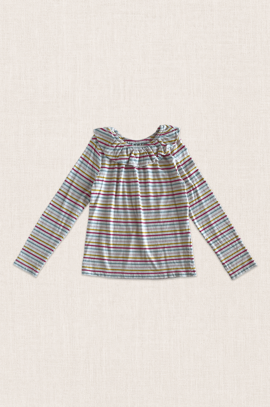 Pastel Stripe Ruffle Top