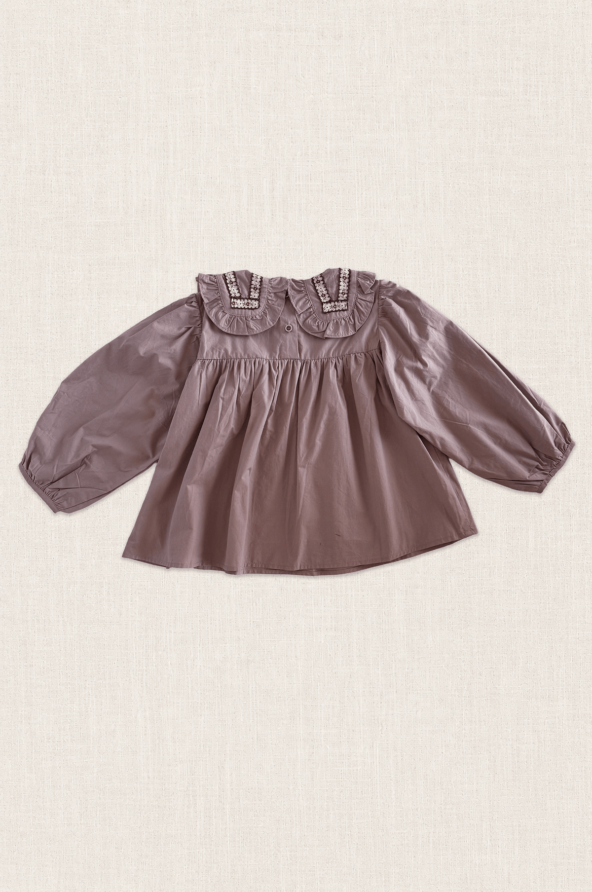 Embroidered Collar Cotton Blouse