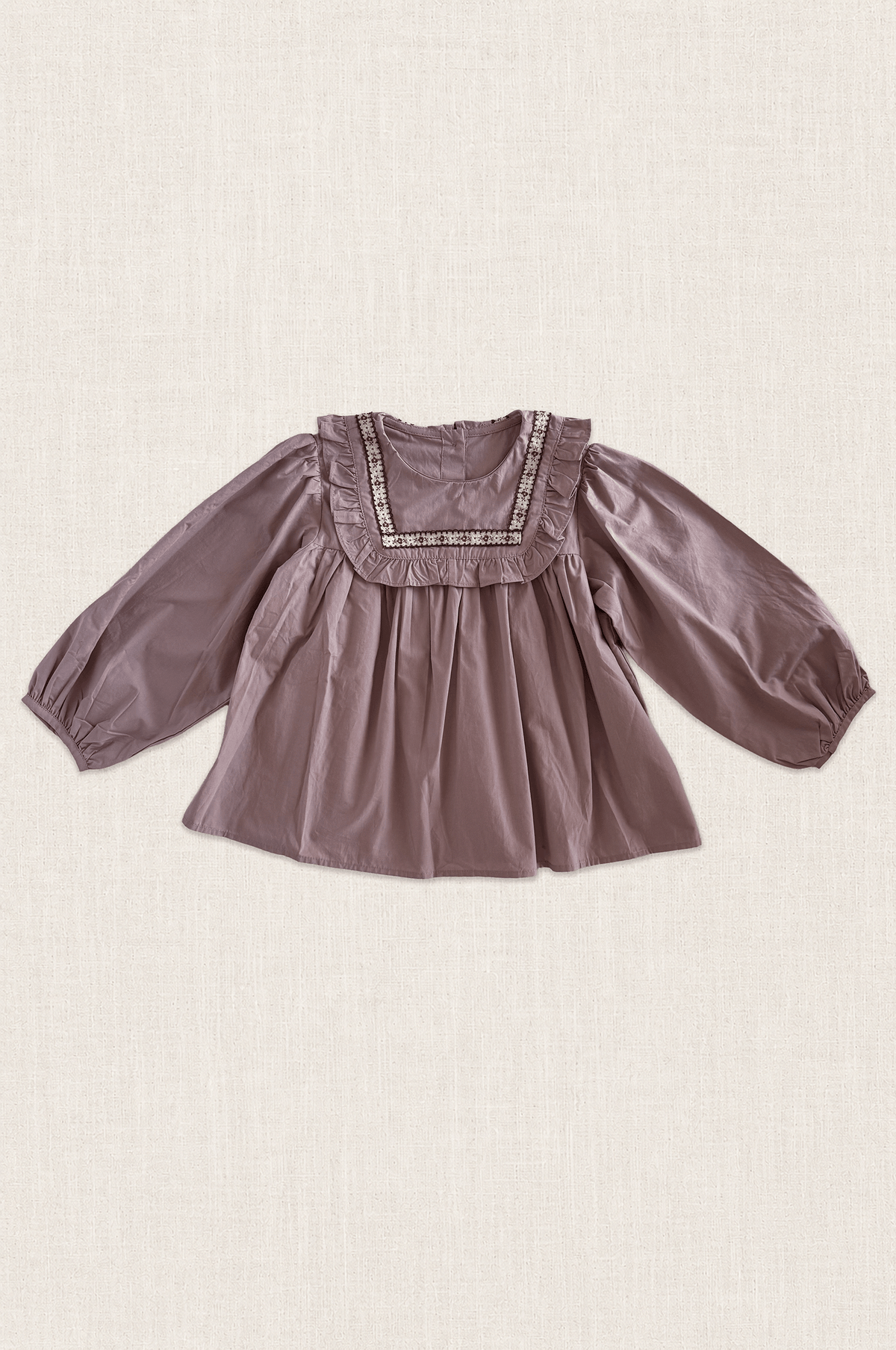 Embroidered Collar Cotton Blouse