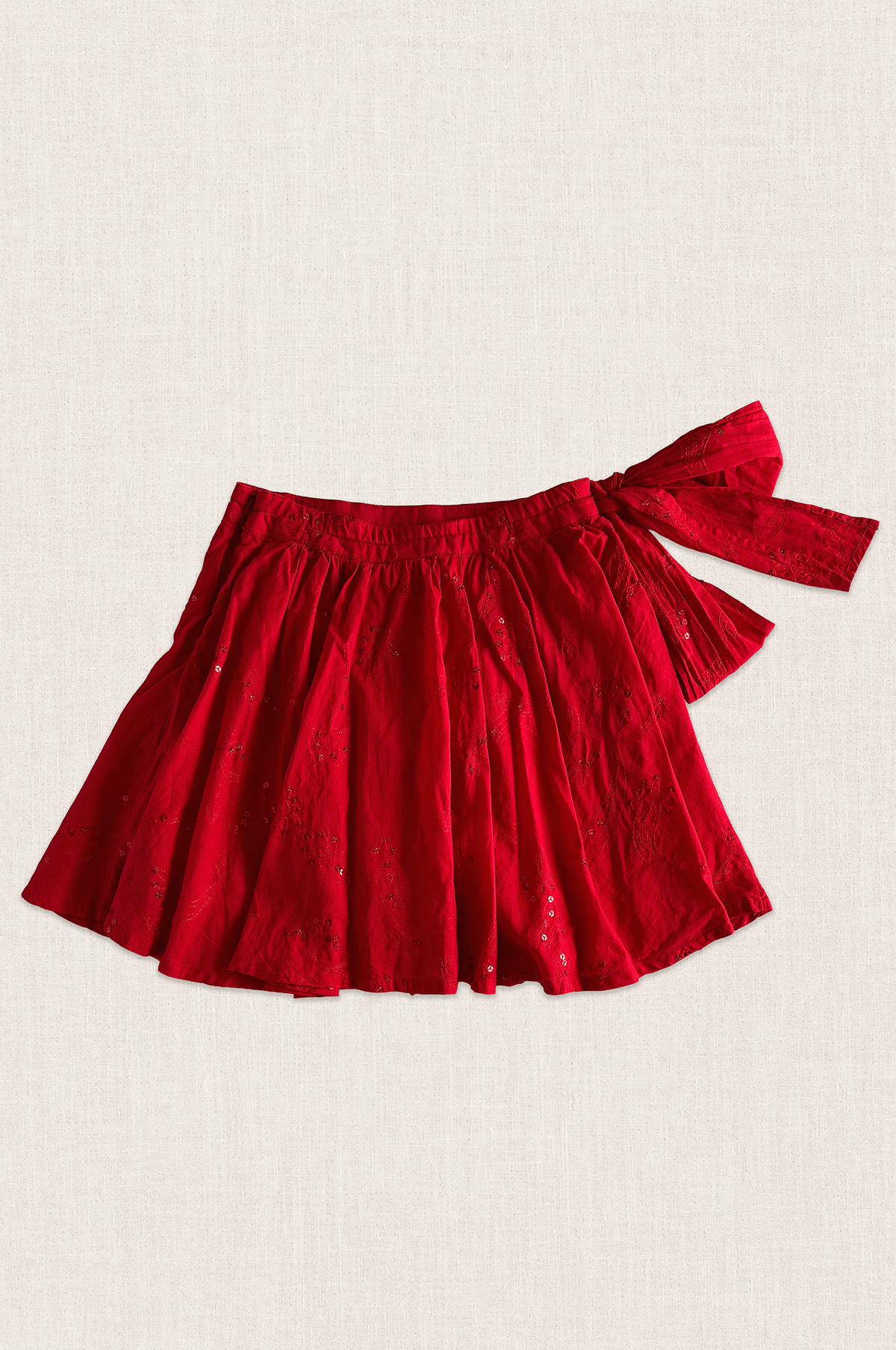 Red Sequin Bloom Skirt