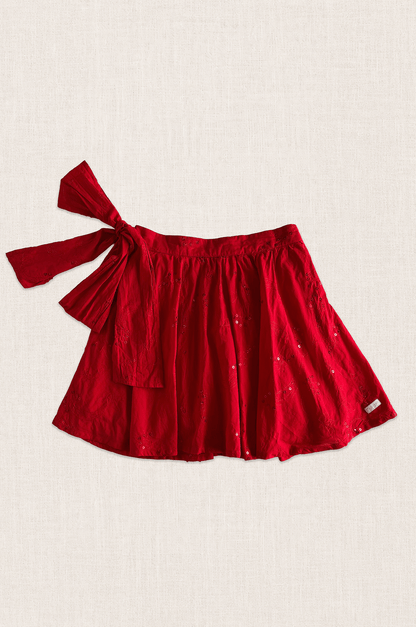 Red Sequin Bloom Skirt
