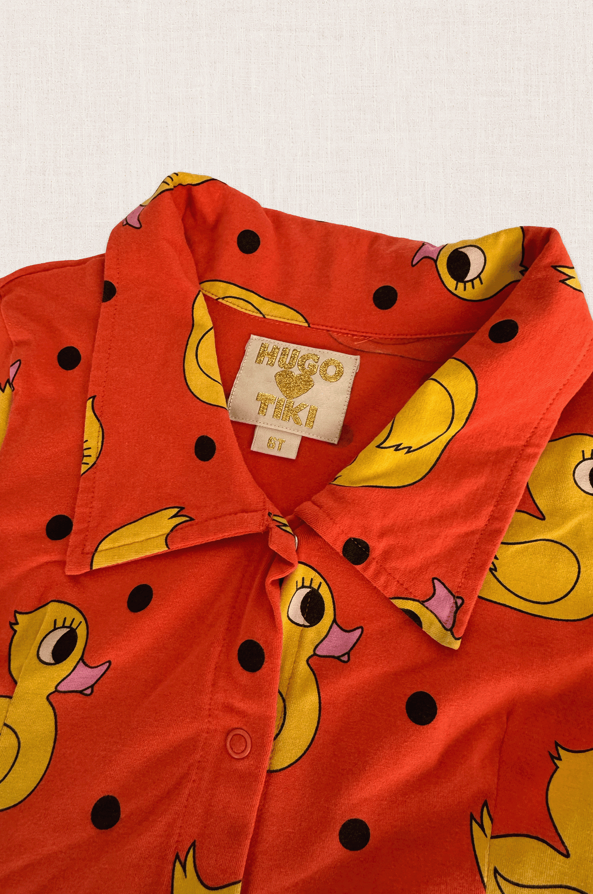 Duck Print Shirt Dress
