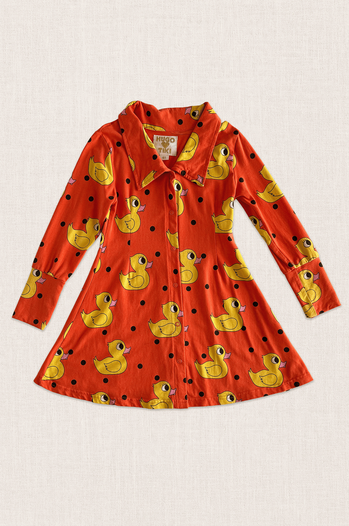 Duck Print Shirt Dress