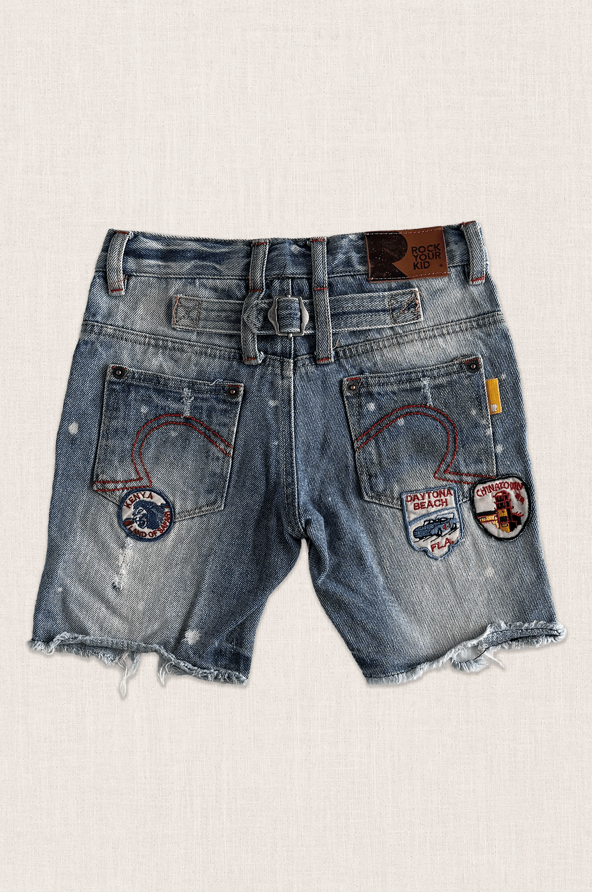 Patchwork Explorer Denim Shorts