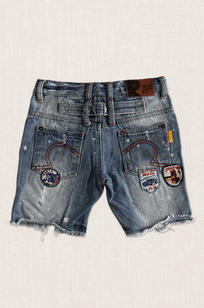 Patchwork Explorer Denim Shorts
