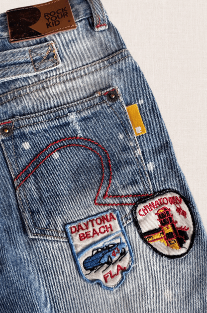 Patchwork Explorer Denim Shorts