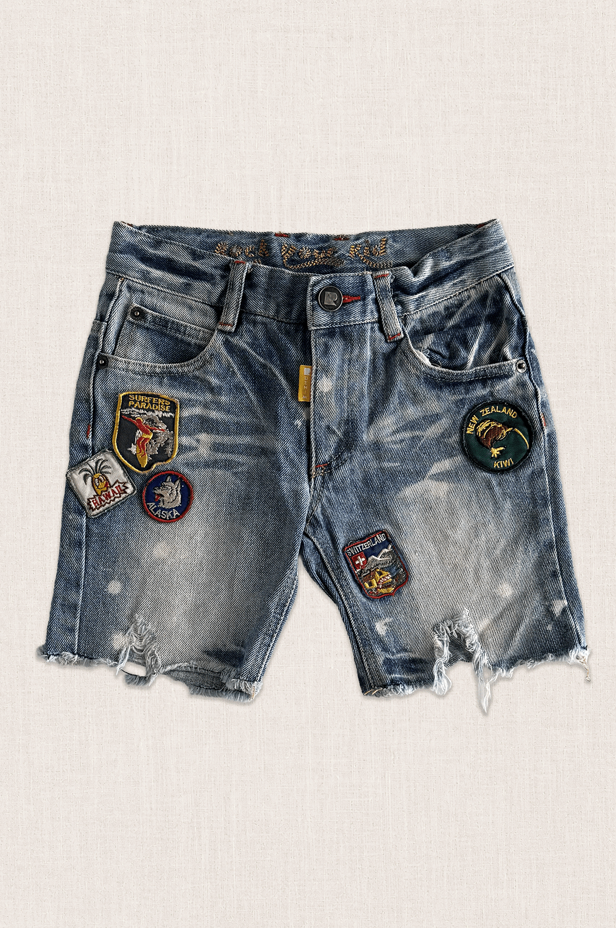 Patchwork Explorer Denim Shorts