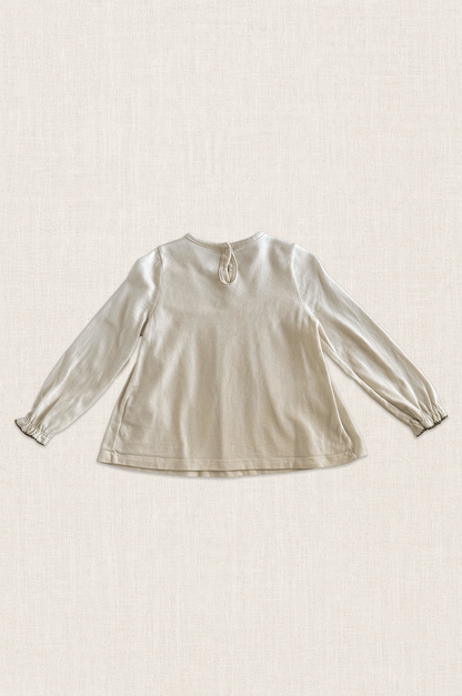 Embroidered Yoke Jersey Top