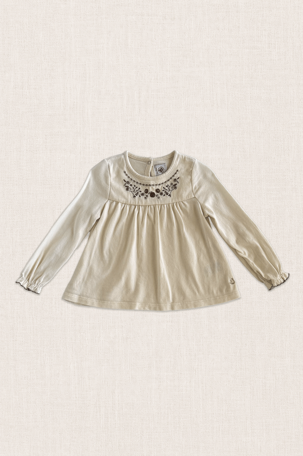 Embroidered Yoke Jersey Top