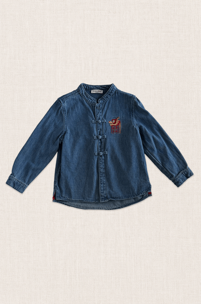 Dragon Embroidered Denim Shirt