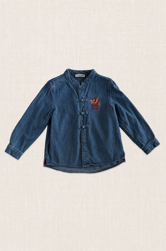 Dragon Embroidered Denim Shirt
