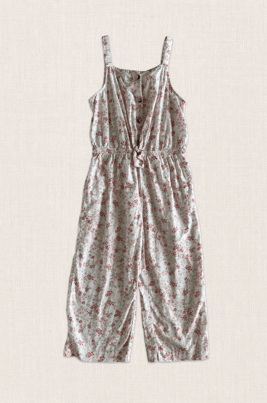 Floral Tie Front Jumpsuit