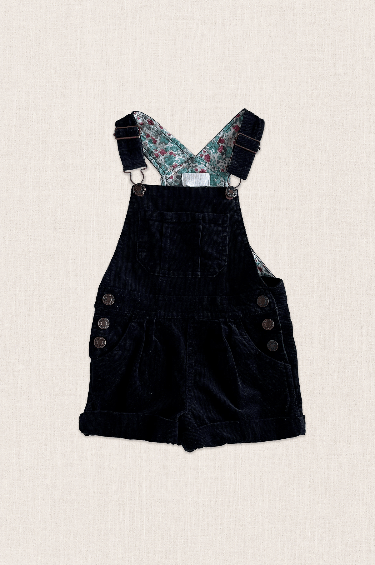 Midnight Corduroy Short Overalls
