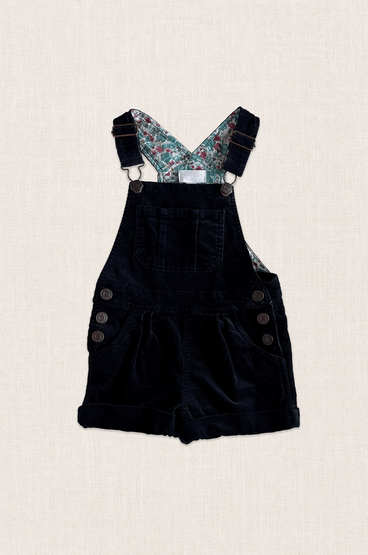 Midnight Corduroy Short Overalls