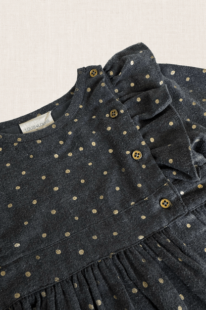 Gold Dot Ruffle Dress