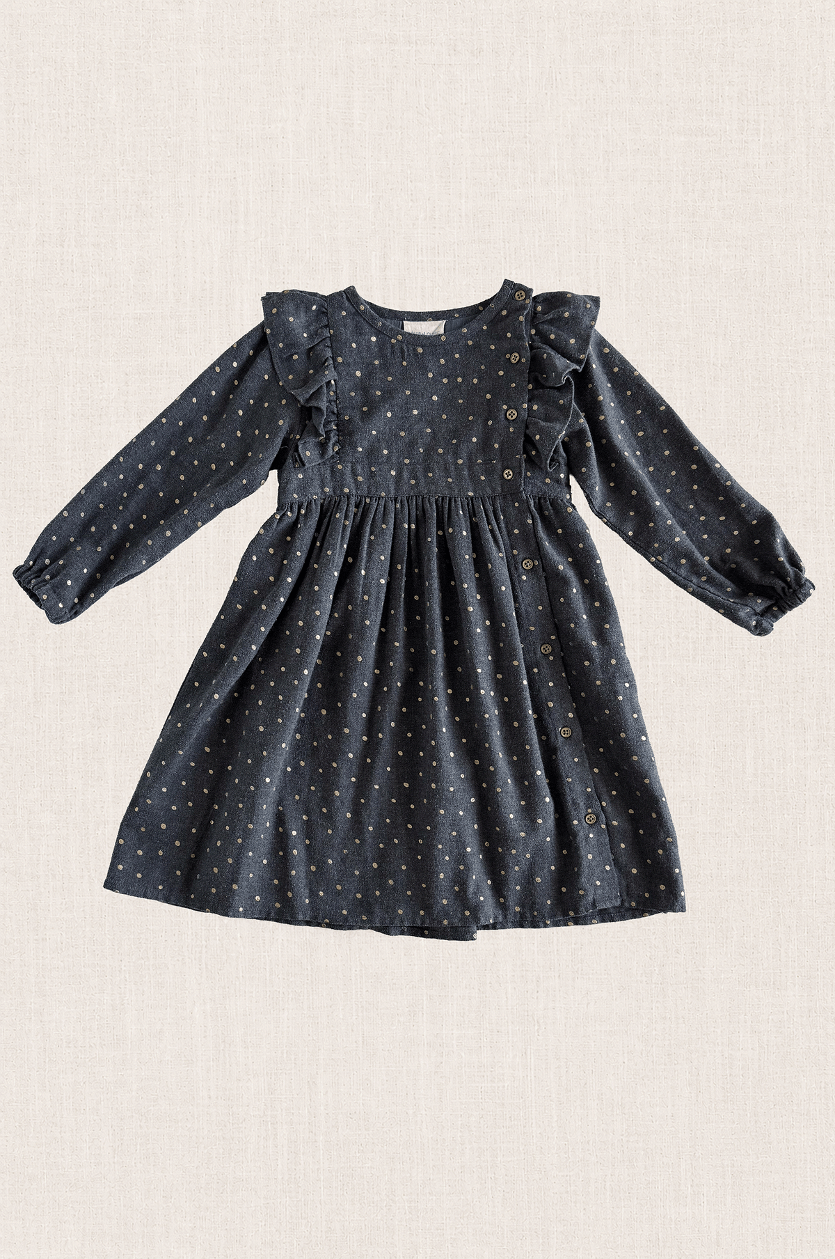 Gold Dot Ruffle Dress