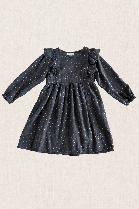 Gold Dot Ruffle Dress