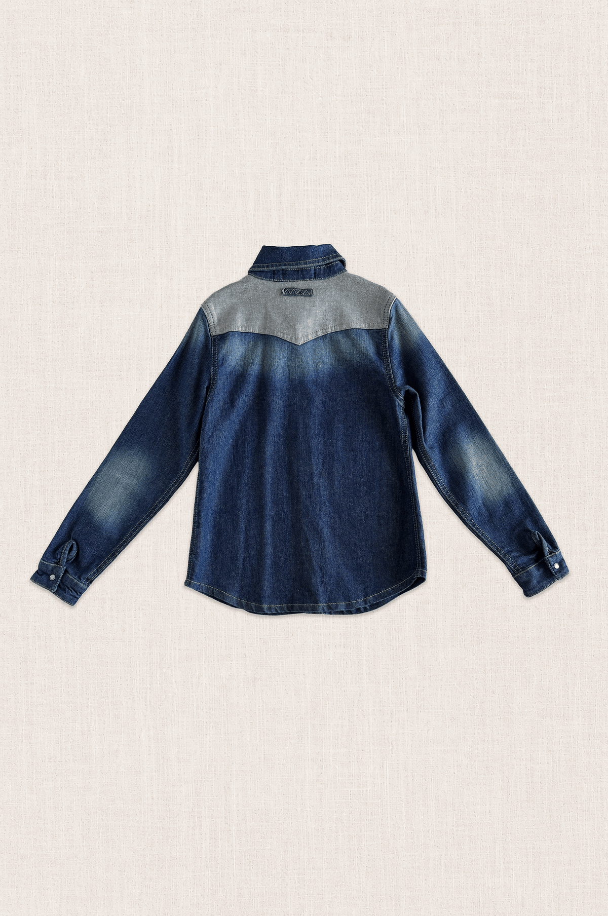 Contrast Denim Western Shirt
