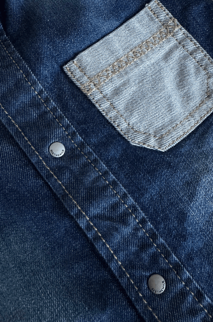 Contrast Denim Western Shirt