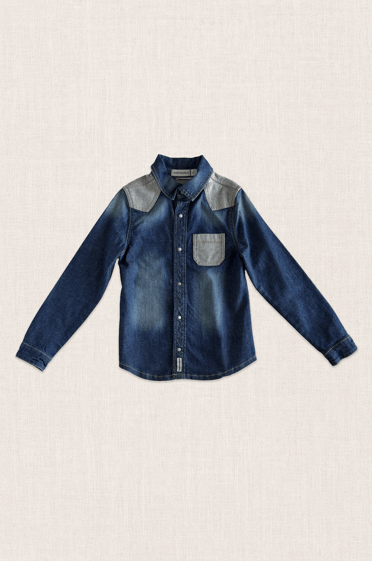 Contrast Denim Western Shirt