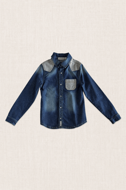 Contrast Denim Western Shirt