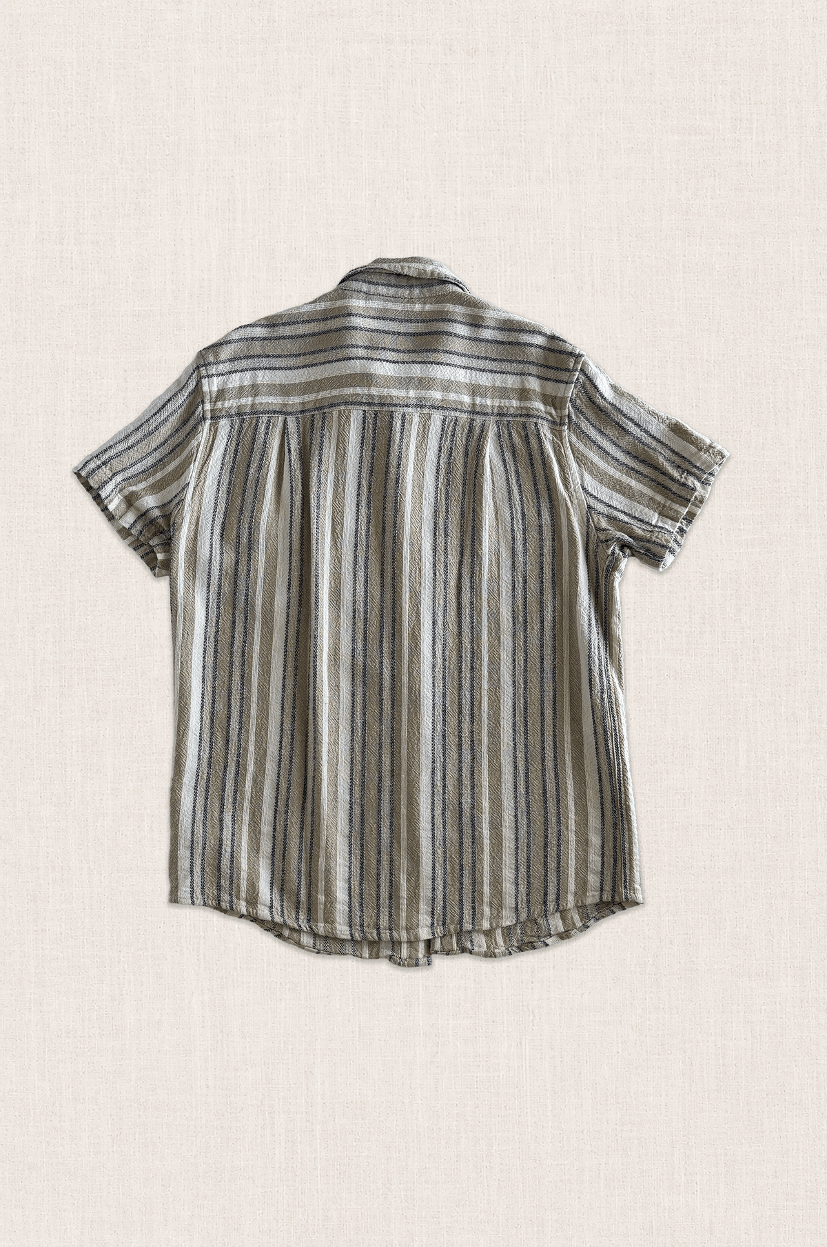 Textured Stripe Linen Blend Shirt