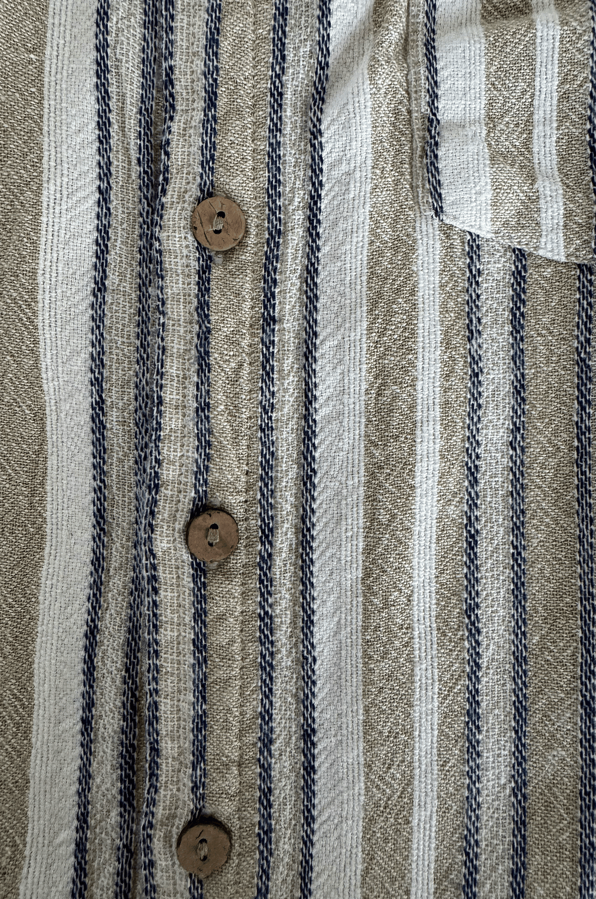 Textured Stripe Linen Blend Shirt
