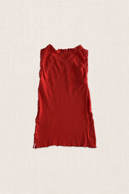 Coral Ribbed Frill Singlet