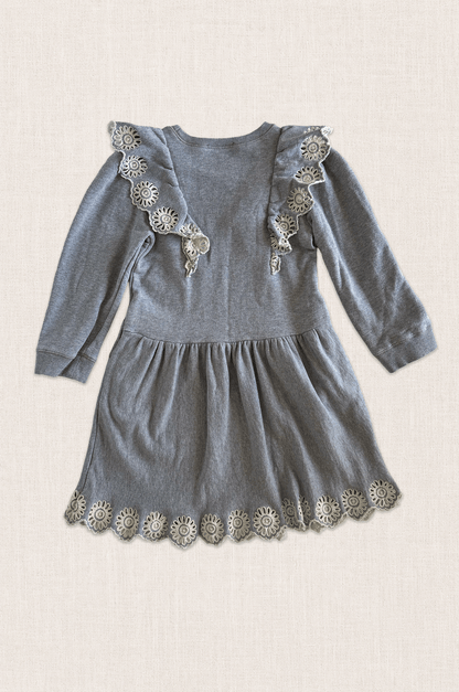 Grey Lacework Sweatshirt Dress