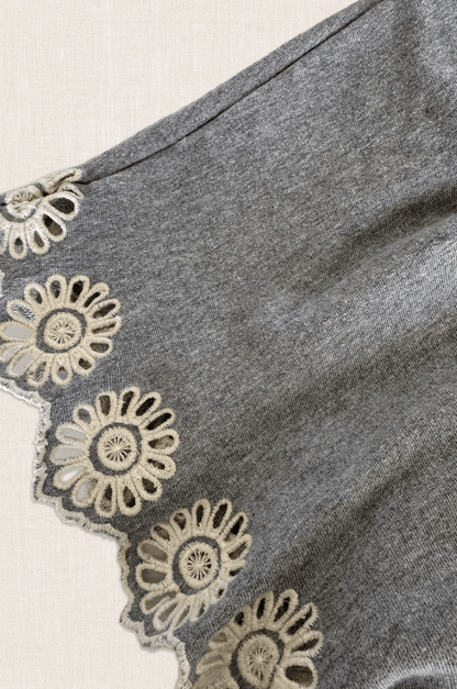 Grey Lacework Sweatshirt Dress