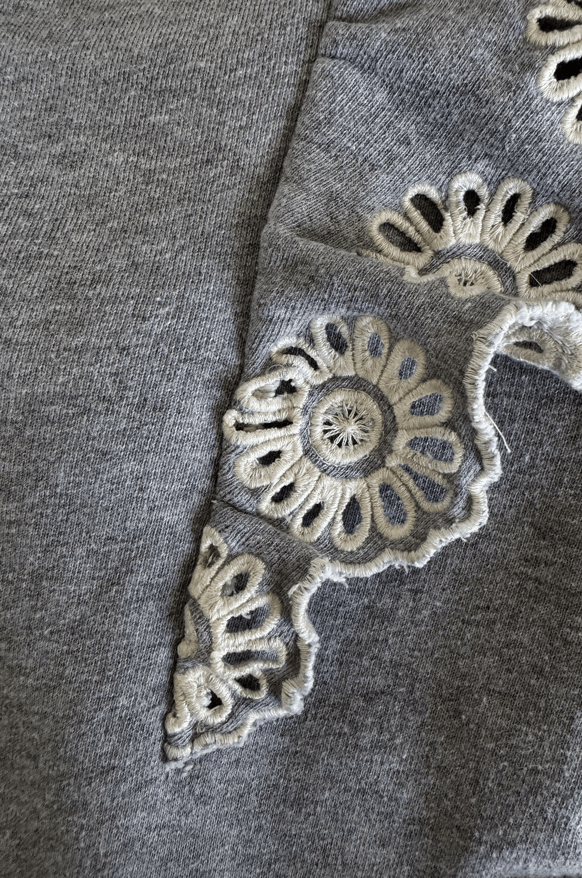 Grey Lacework Sweatshirt Dress