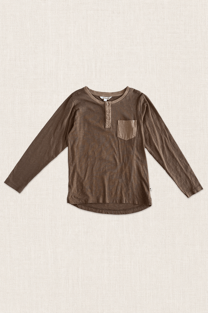 Khaki Henley Pocket Tee