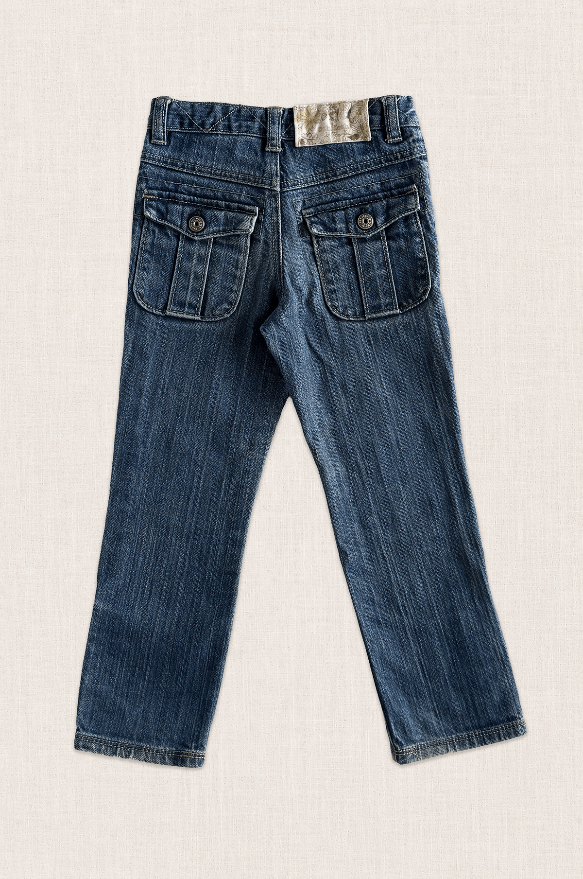 Button Hem Denim Jeans