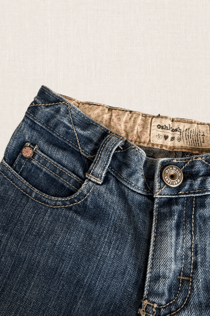 Button Hem Denim Jeans