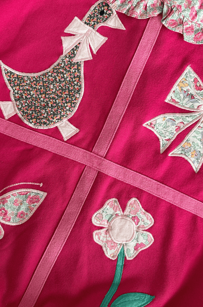 Floral Collar Appliqué Sweatshirt