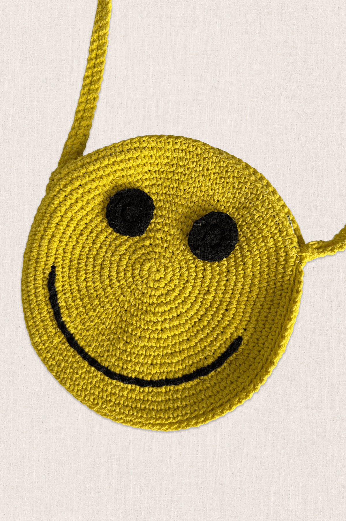 Crochet Smiley Crossbody Bag