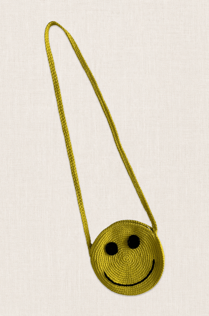 Crochet Smiley Crossbody Bag