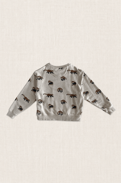 Red Panda Print Sweatshirt